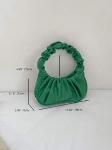 Bolso con fruncido minimalista - Verde - Ver 2