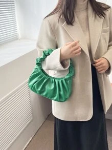 Bolso con fruncido minimalista - Verde - Ver 5
