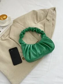 Bolso con fruncido minimalista - Verde - Ver 6