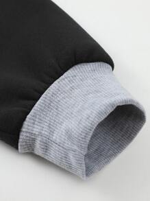 Manfinity Dauomo 男士撞色保暖内衬插肩袖抽绳连帽衫，秋冬款