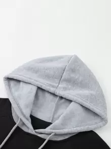 Manfinity Dauomo 男士撞色保暖内衬插肩袖抽绳连帽衫，秋冬款