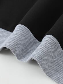 Manfinity Dauomo 男士撞色保暖内衬插肩袖抽绳连帽衫，秋冬款