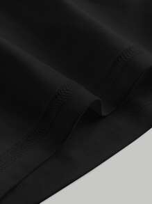 SHEIN MOD Áo hai dây màu trơn Giải trí - màu đen - Xem 3