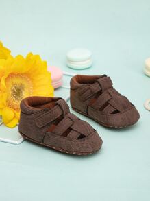 Baby Hollow Out Stitch Detail Flats - Brown - View 1