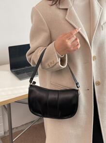Minimalist Ruched Bag - Black - View 1