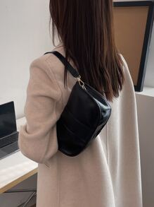 Minimalist Ruched Bag - Black - View 2