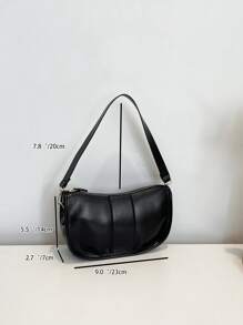 Minimalist Ruched Bag - Black - View 3