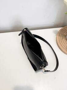 Minimalist Ruched Bag - Black - View 4