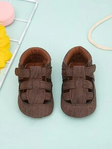 Baby Hollow Out Stitch Detail Flats - Brown - View 5