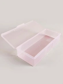 1pc Clear Box Storage Plastic Organizer Storage Box Containers With Case For Organizing Professional Pedicure Manicure Kit And Nail Supplies, Plastic Box Nail Art Kits Tools Organizer