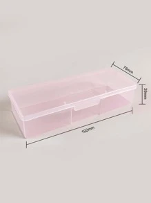 1pc Clear Box Storage Plastic Organizer Storage Box Containers With Case For Organizing Professional Pedicure Manicure Kit And Nail Supplies, Plastic Box Nail Art Kits Tools Organizer