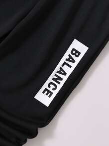 SHEIN Toddler Boys Letter Graphic Colourblock Sweatshirt & Joggers - Multicolor - View 5