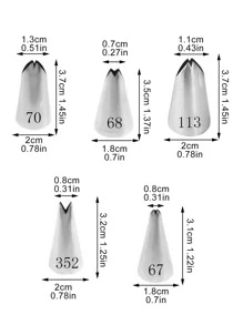 5pcs Stainless Steel Piping Nozzle - Silver - View 2