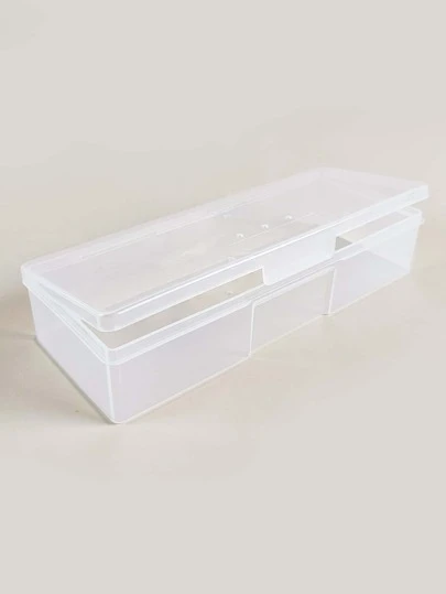 1pc Clear Box Storage Plastic Organizer Storage Box Containers With Case For Organizing Professional Pedicure Manicure Kit And Nail Supplies, Plastic Box Nail Art Kits Tools Organizer,Nail Supplies,Nail Tools,Nail Art Tools,Back To School,Nails,Nail Tools For Press On Nails,Manicure Pedicure Tools