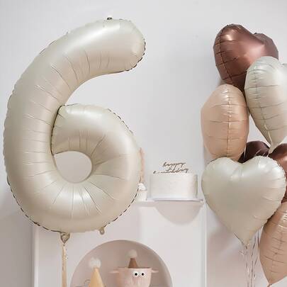 7入組心和數字設計小氣球