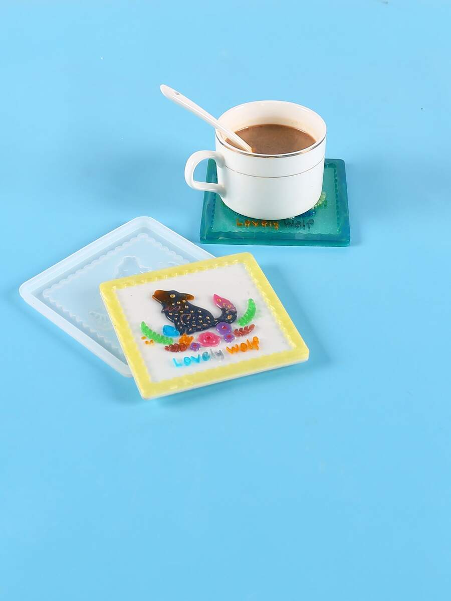 1pc Cartoon Wolf Design DIY Silicone Mold - White - View 1