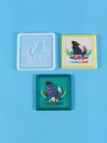 1pc Cartoon Wolf Design DIY Silicone Mold - White - View 2