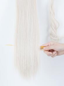 24-Inch Long Straight Ponytail Hair Extensions, Brown Color, Heat-Resistant Synthetic Fiber, Suitable For Girls And Women For Daily Use - White - View 6