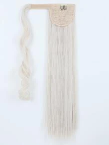 24-Inch Long Straight Ponytail Hair Extensions, Brown Color, Heat-Resistant Synthetic Fiber, Suitable For Girls And Women For Daily Use - White - View 7