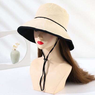 Contrast Trim Bucket Hat