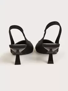 Fall/Winter Minimalist Point Toe Heeled Slingback Pumps, Elegant, Kitten Heels, Party