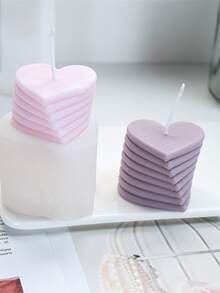 1pc Heart Design Silicone Candle Mold - White - View 4