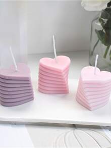 1pc Heart Design Silicone Candle Mold - White - View 3