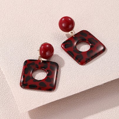 2pcs Geometric Drop Earrings