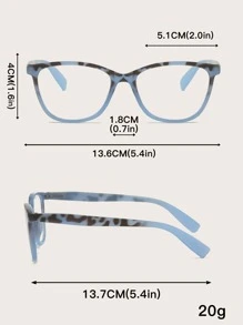 Square Frame Eyeglasses - Blue - View 3
