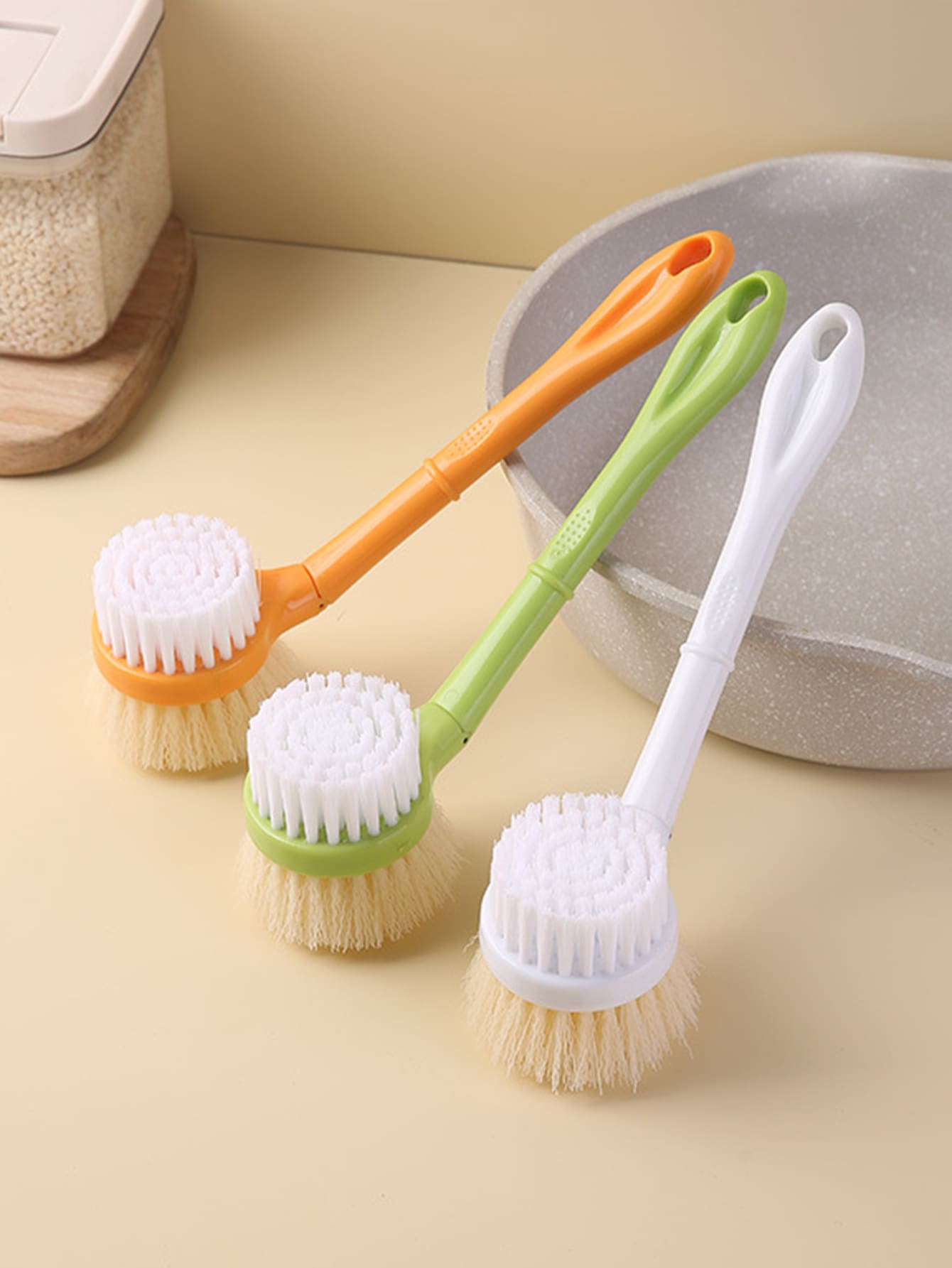 1pc Long Handle Random Color Cleaning Brush - Multicolor - View 1