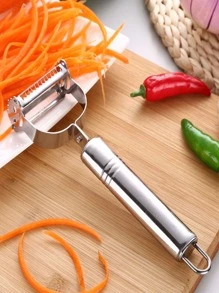 1pc 2 In 1 Fruit Parer, Stainless Steel Grater - Silver - View 1