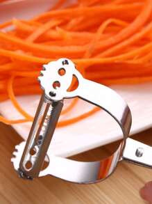 1pc 2 In 1 Fruit Parer, Stainless Steel Grater - Silver - View 2