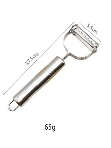 1pc 2 In 1 Fruit Parer, Stainless Steel Grater - Silver - View 3