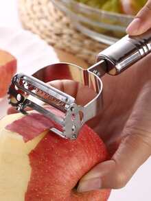 1pc 2 In 1 Fruit Parer, Stainless Steel Grater - Silver - View 6