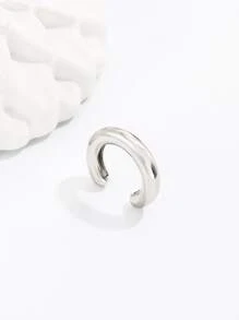 1入組極簡耳夾銅首飾類 - 銀色 - 查看 2