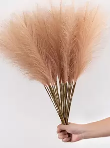 2入組/包人造蒲葦草大號高大蓬鬆人造假花波西米亞風裝飾蘆葦花瓶填料農舍家庭婚禮裝飾 - 卡其色 - 查看 1