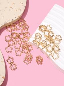 50入組花朵設計DIY首飾配件DIY首飾製作 - 金黃色 - 查看 2