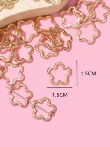 50入組花朵設計DIY首飾配件DIY首飾製作 - 金黃色 - 查看 3