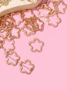 50入組花朵設計DIY首飾配件DIY首飾製作 - 金黃色 - 查看 4