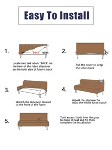 1入組格紋圖案有彈性沙發床套 - 彩色 - 查看 7