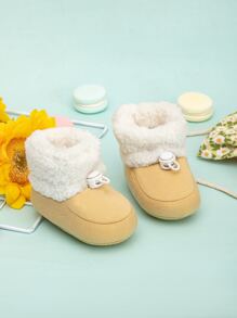 Baby Drawstring Detail Thermal Lined Boots - Apricot - View 1