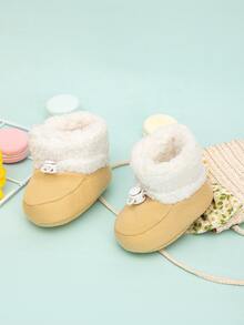 Baby Drawstring Detail Thermal Lined Boots - Apricot - View 3