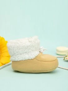 Baby Drawstring Detail Thermal Lined Boots - Apricot - View 4