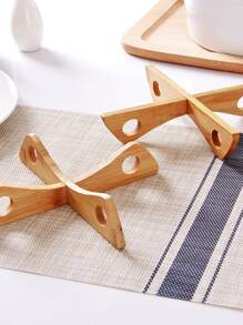 1 件木制十字交叉隔热垫海鲜煮锅