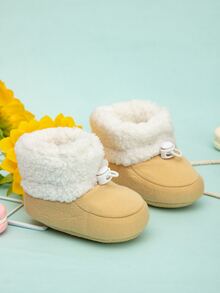 Baby Drawstring Detail Thermal Lined Boots - Apricot - View 6