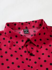 Manfinity Homme 男士波點圖案襯衫 - 紅色 - 查看 3