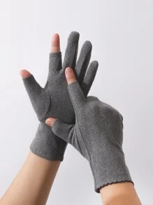 Găng tay màn hình cảm ứng màu rắn - Xám - Xem 1