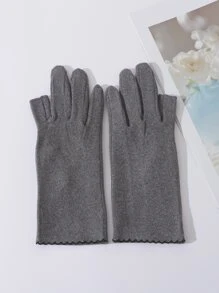 Găng tay màn hình cảm ứng màu rắn - Xám - Xem 4