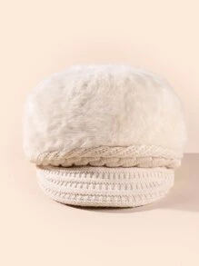 Solid Fuzzy Hat - Beige - View 2