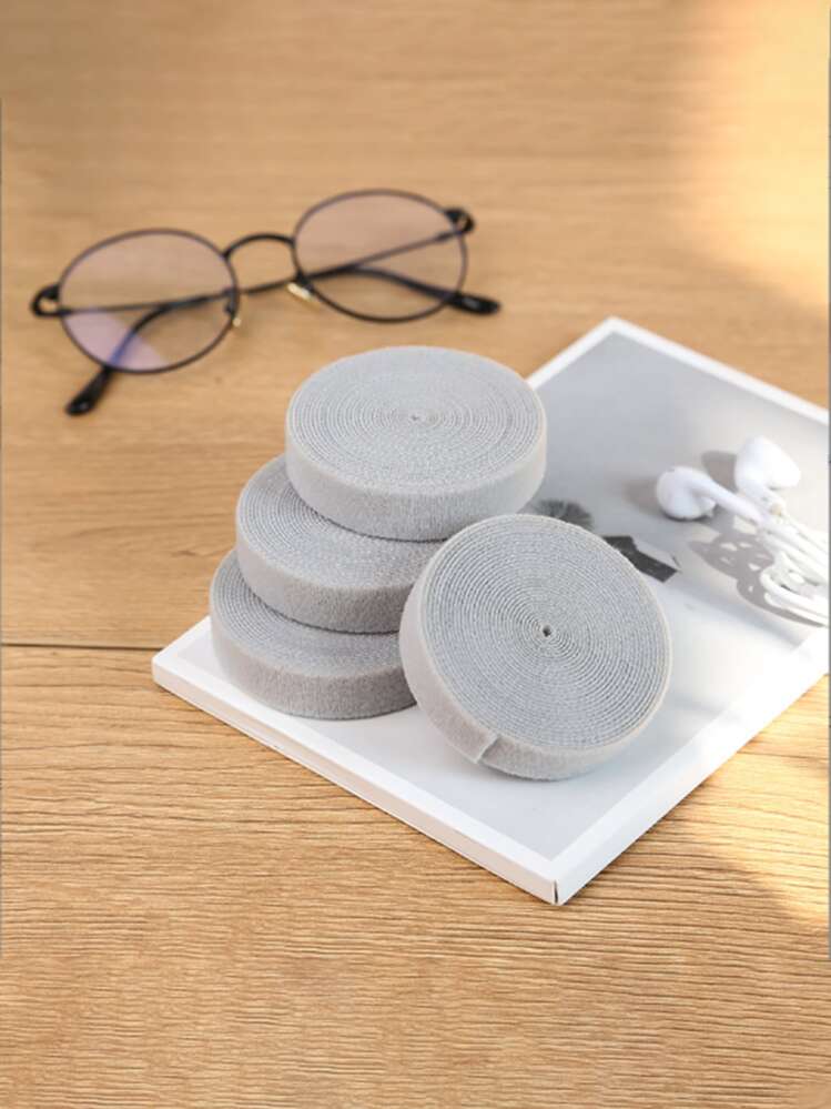 1pc/2pcs Charging Cable Organizer Winder Hook And Loop Strap For Earphone/Usb Cables - Grey - View 5